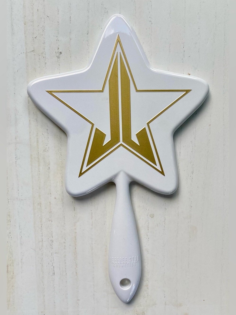 Jeffree Star Shimmery White + Gold Star-Shaped Hand Mirror